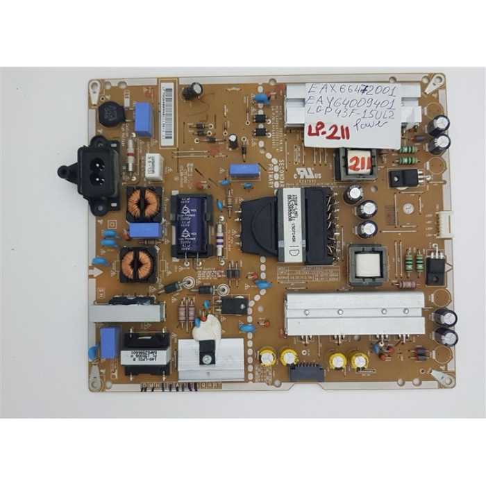 EAX66472001 (1.4) , EAY64009401 , LG Power Board Besleme Kart , LGP43F-15UL2 , 43UF6407