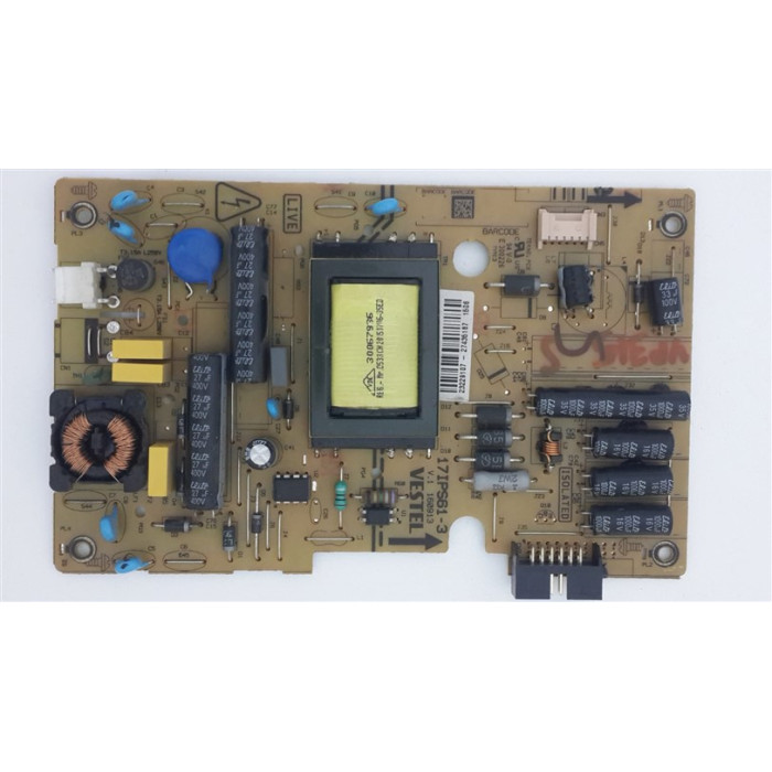 17IPS61-3 , V.1 160913 , 23229107 , 27435187 , 27406369 , VESTEL Power Board Besleme Kart , 24TE5000