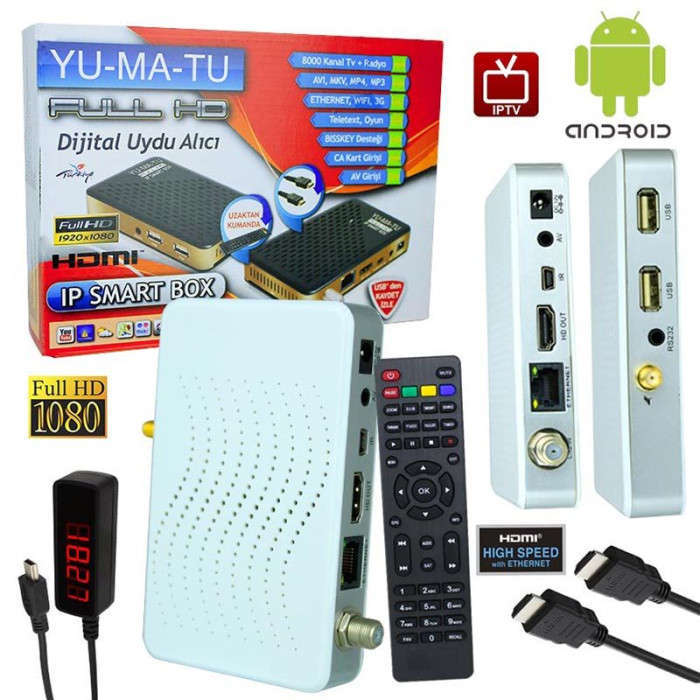 Yumatu Android Smart IPTV Full HD Mini Uydu Alıcısı