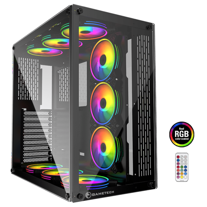 GAMETECH ARCHON KUMANDALI 9 ADET RGB FANLI GAMING OYUNCU BİLGİSAYAR KASASI