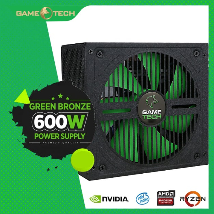 GAMETECH 600WATT 80 PLUS BRONZE 14CM SESSİZ FAN GTP600 POWER SUPPLY