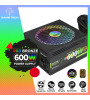 GAMETECH GTP-600 RGB 600W 80 Plus Bronze Power Supply Güç Kaynağı