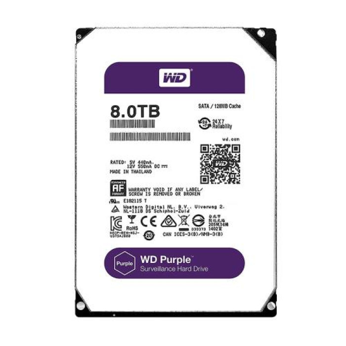 WD Purple 8TB 256MB WD82PURX 7x24 SATA 3 Güvenlik Hard Disk